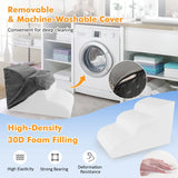 3-Tier Foam Dog Ramp with High-Density Sponge &amp; Silicone Paw Prints-Grey