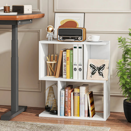 3-Tier Freestanding Bookshelf for Home Office-White
