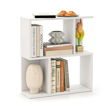 3-Tier Freestanding Bookshelf for Home Office-White