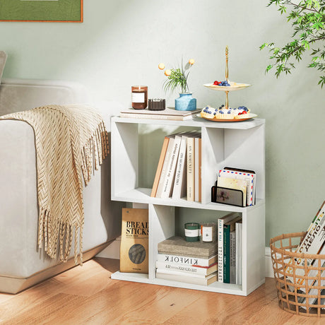3-Tier Freestanding Bookshelf for Home Office-White
