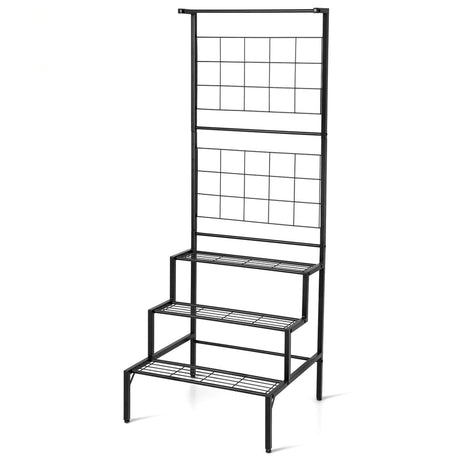 3-Tier Hanging Plant Stand with 3-tier Shelves for Living Room