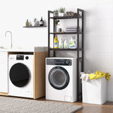 Over-The-Toilet Storage Shelf with Anti-tipping Device and Hooks-Brown
