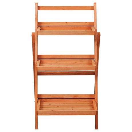 3 Tier Outdoor Wood Flower Folding Pot Shelf Stand