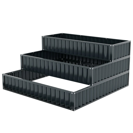 3-Tier Raised Garden Bed with Open ended Base for Vegetable Fruit Flower Herb-Black