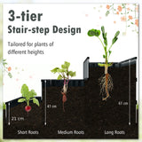 3-Tier Raised Garden Bed with Open ended Base for Vegetable Fruit Flower Herb-Black