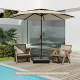 Parasol windproof stable 300 cm garden umbrella with crank on both sides can be folded by 30 Beige