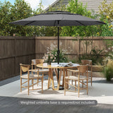 Parasol windproof stable 300 cm garden umbrella with crank, can be folded by 30 on both sides, grey
