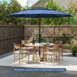 Parasol windproof stable 300 cm garden umbrella with crank, can be folded 30 on both sides, navy blue