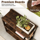 Industrial Bookcase with Open Shelves &amp; Robust Metal Frame Vintage Corner Shelf