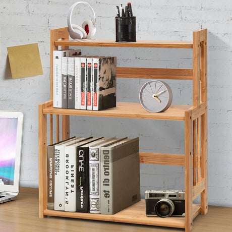3 Tier Bamboo Spice Rack Storage Shelves for Kitchen Counter Storage