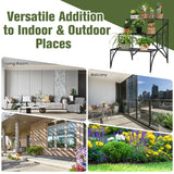 3 Tier Stair Style Metal Plant Stand Garden Shelf Flower Pot Display Rack-Black