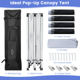 10 x 20 Feet Pop up Canopy Tent with Removable Sidewalls for Party-White