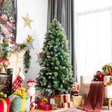 Snow Sprayed Christmas Tree for Holiday Festival Decoration-6'