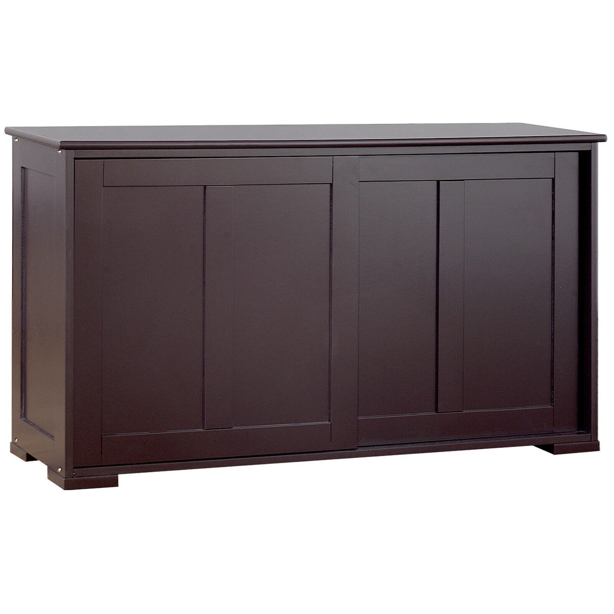 Freestanding Storage Cabinet with Sliding Door for Kitchen-Brown