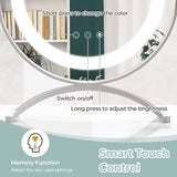 30 CM LED Lighted Round Makeup Vanity Mirror with Smart Touch Control-White