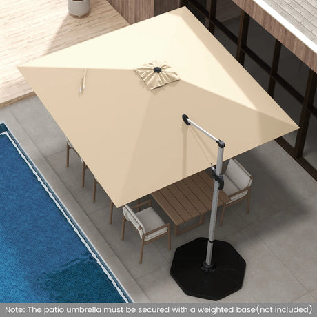 300cm Patio Cantilever Umbrella with 360 Rotation and Adjustable Tilt-Beige