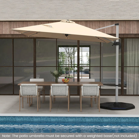 300cm Patio Cantilever Umbrella with 360 Rotation and Adjustable Tilt-Beige