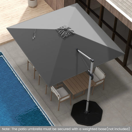 300cm Patio Cantilever Umbrella with 360 Rotation and Adjustable Tilt-Grey