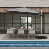 300cm Patio Cantilever Umbrella with 360 Rotation and Adjustable Tilt-Grey