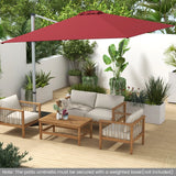 10 FT Outdoor Patio Umbrella Square Cantilever Umbrella with 360 Rotation and Adjustable Tilt-Red