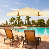 3m Parasol Garden Parasol Tilting Patio Parasol made of wood &amp; waterproof polyester fabric with UV protection beige