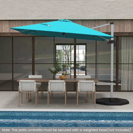 300cm Patio Cantilever Umbrella with 360 Rotation and Adjustable Tilt-Blue