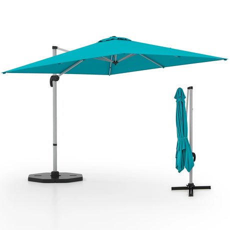300cm Patio Cantilever Umbrella with 360 Rotation and Adjustable Tilt-Blue