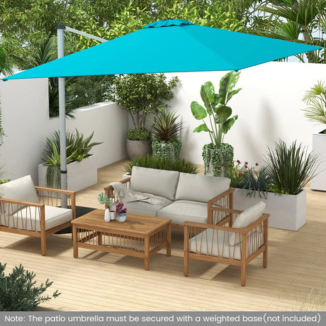 300cm Patio Cantilever Umbrella with 360 Rotation and Adjustable Tilt-Blue