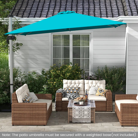 300cm Patio Cantilever Umbrella with 360 Rotation and Adjustable Tilt-Blue