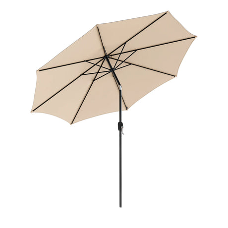 3M Patio Umbrella 8 Ribs with Tilt Mechanism and Crank Handle and Vented Top-Beige