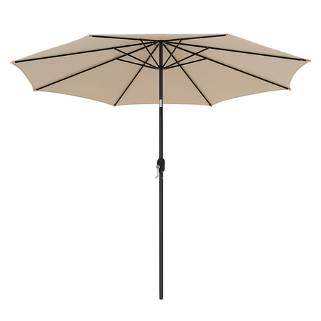 3M Patio Umbrella 8 Ribs with Tilt Mechanism and Crank Handle and Vented Top-Beige