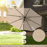 3M Patio Umbrella 8 Ribs with Tilt Mechanism and Crank Handle and Vented Top-Beige