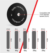 Body Revolution Olympic Bumper Plates Black 5 kg Pair