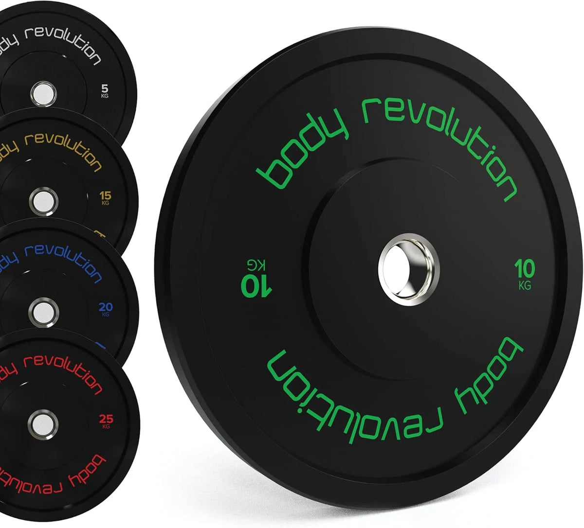 Body Revolution Olympic Bumper Plates Black 10 kg Pair