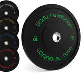 Body Revolution Olympic Bumper Plates Black 10 kg Pair