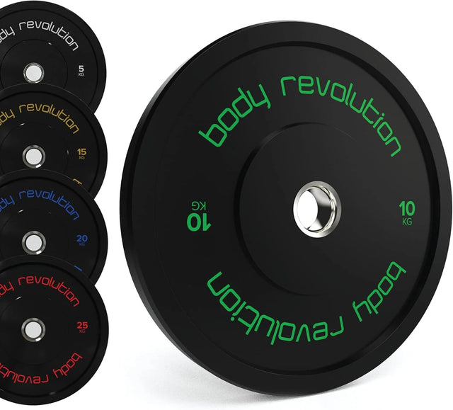 Body Revolution Olympic Bumper Plates Black 10 kg Pair