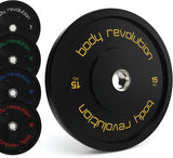 Body Revolution Olympic Bumper Plates Black 15 kg Pair