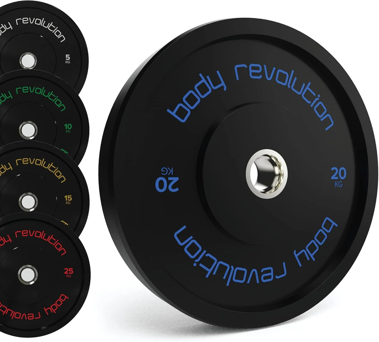 Body Revolution Olympic Bumper Plates Black 20 kg Pair