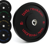 Body Revolution Olympic Bumper Plates Black 25 kg Pair