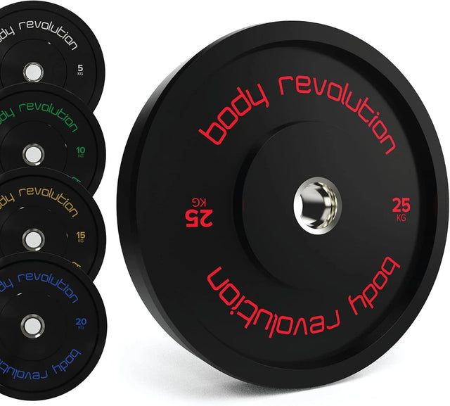 Body Revolution Olympic Bumper Plates Black 25 kg Pair