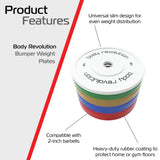 Body Revolution Olympic Bumper Plates Colour 15kg pair