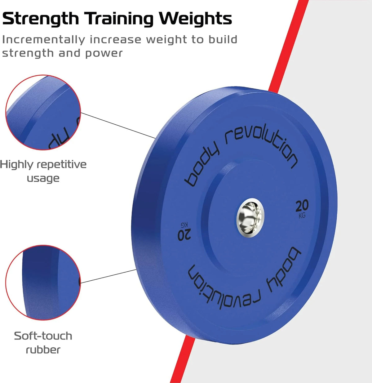 Body Revolution Olympic Bumper Plates Colour 20kg pair
