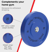 Body Revolution Olympic Bumper Plates Colour 20kg pair