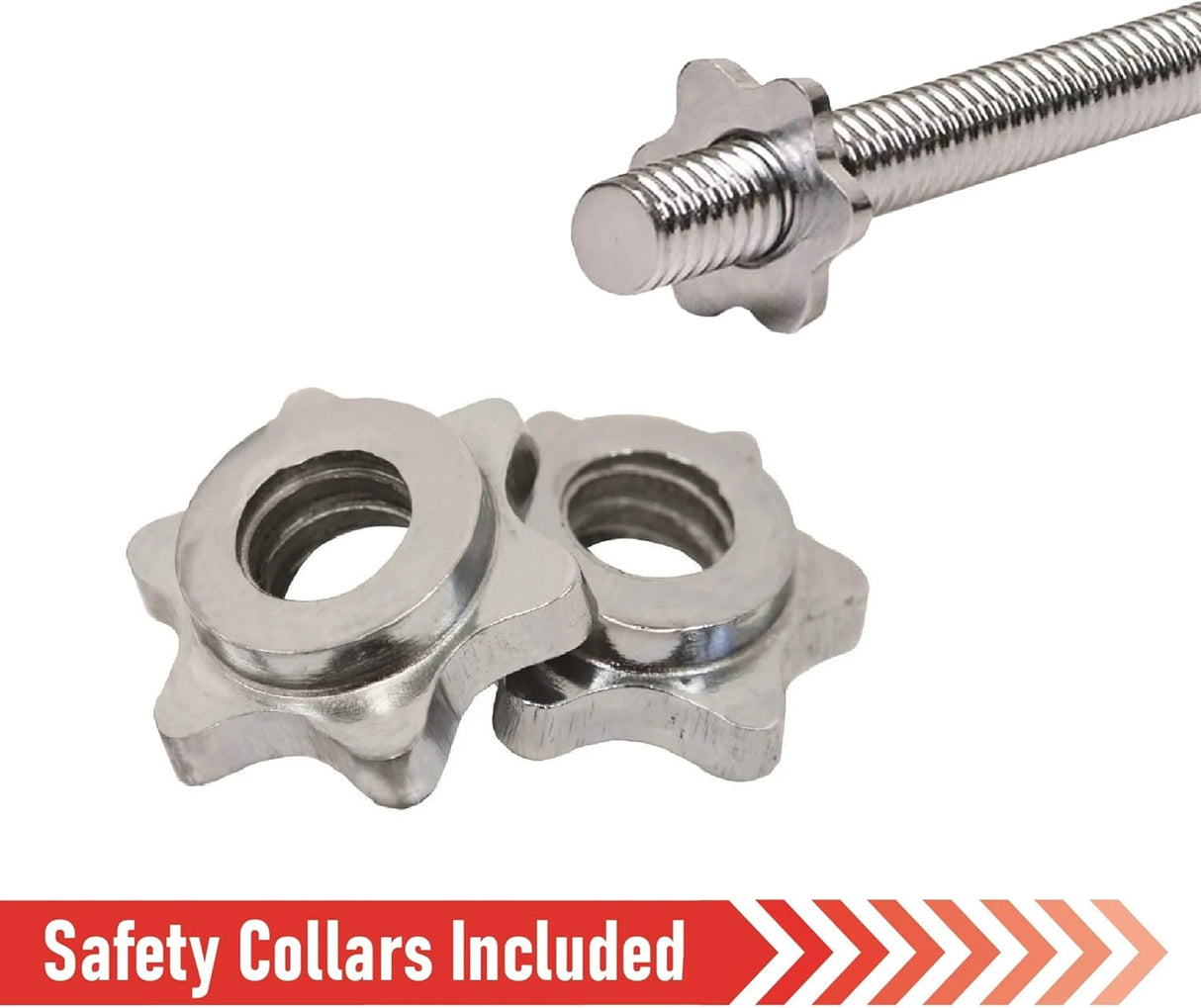 Body Revolution EZ 1" Barbell Bar 1.2m Spinlock Collar