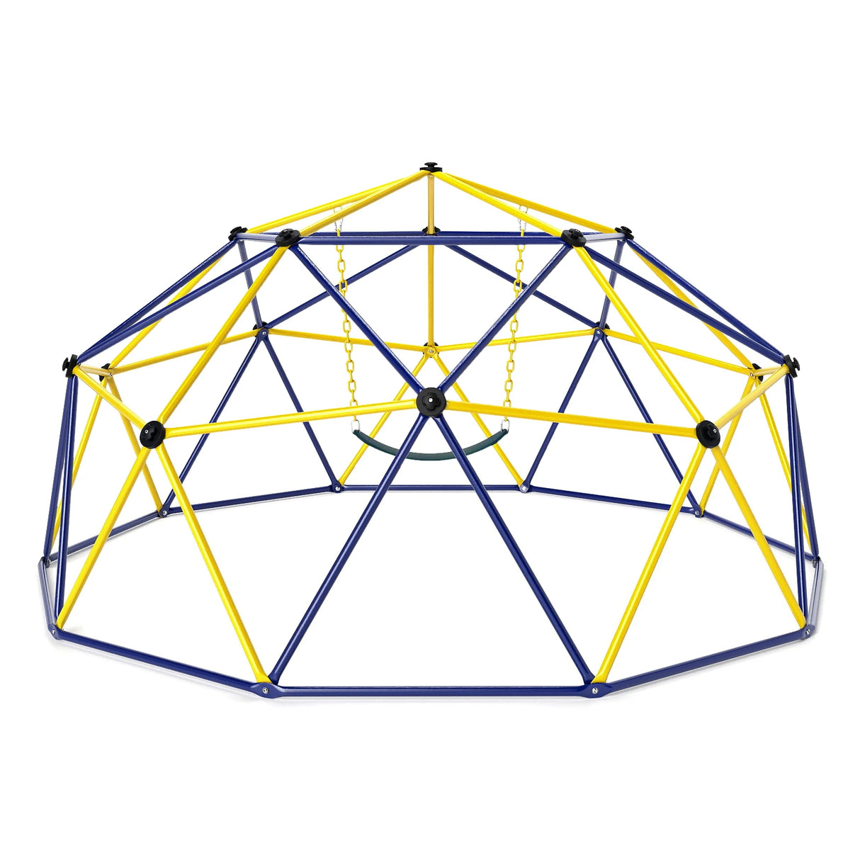 10FT Kids Climbing Dome with Swing Outdoor Jungle Gym Climber-Yellow