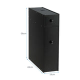 Freestanding  Slim Bathroom Storage Cabinet with Slide-out Drawers for Small/ Narrow Bathroom-Black