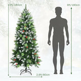 Snow Sprayed Christmas Tree for Holiday Festival Decoration-6'