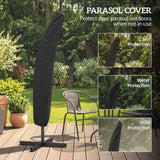 Outsunny 3m Overhanging Parasol, with Base, Weights and Cover - Sand brown