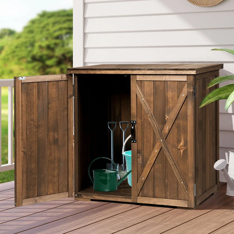 Garden Wooden Shed with Double Doors