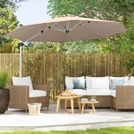 325 cm Outdoor Patio Umbrella with 360 Rotation-Beige